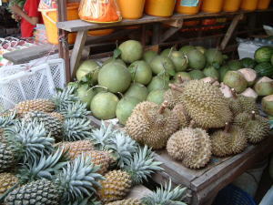 ドリアン。美味しいらしいが、においがすごい。